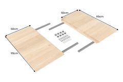 2er Set Ansteckplatten WILD OAK 50cm natur Wildeiche Verlängerung Schweizer Kante