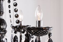 Design Kronleuchter BLACK CRYSTAL XL 80cm schwarz Acryl 15-armig Lüster