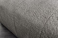 Moderner Hocker ROYAL 120cm grau Bouclé Federkern Sitzhocker Fußhocker