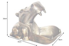 Handgearbeitete Deko Schale HIPPO 30cm messing gold Metall Aluminium