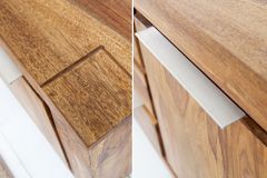 Massivholz Sideboard MAKASSAR 175cm braun Sheesham stone finish Kommode mit Schubladen