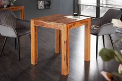 Massivholz Esstisch PURE 70cm braun Sheesham stone finish Bistrotisch quadratisch