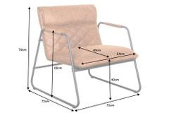 Retro Lounge Sessel MUSTANG LOUNGER antik hellbraun mit Ziersteppung