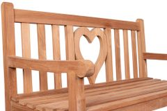 Massive Gartenbank EMPIRE TEAK Herz 120cm natur Teakholz