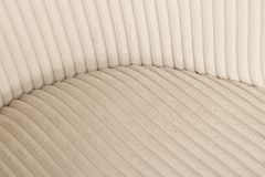 Design Stuhl LYON beige Cord schwarze Metallbeine