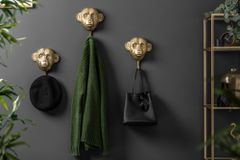 Extravagantes Kleiderhaken 3er Set THREE APES 25cm gold Handarbeit