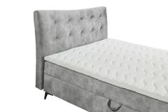 Design Boxbett DECADENCIA 180x200cm silbergrau Samt mit Stauraum Matratze Topper