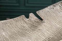 Design Deko Schale SILVER LEAF 65cm silber Blatt Design Metall Handarbeit
