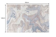 Moderner XXL Teppich EARTH 350x235cm braun beige blau Flachgewebe Indoor-Teppich