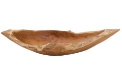 Massive Schale NATURE BOAT 60cm natur Teakholz Wurzelholz