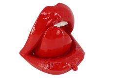 Deko-Figur LIP 25cm rot weiß Hochglanz handmade Pop-Art