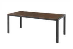 Moderner Gartentisch DESIGNO 205cm dunkelbraun schwarz Aluminium wetterfest
