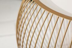Runder Couchtisch STORAGE 40cm gold weiß Metall Tablett Beistelltisch mit Stauraum handmade