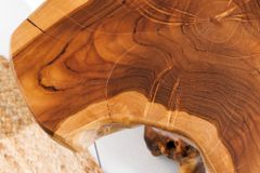 Massivholz Beistelltisch ROOT 40cm natur Teak aus Wurzelholz im Stelzen-Design
