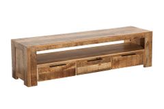 Massives TV-Board IRON CRAFT 170cm  Mangoholz Lowboard 3 Schubladen