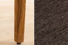 Massivholz Stuhl PURE braun stone finish graubraun Sheesham mit Strukturstoffbezug