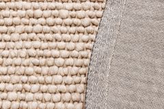 Design Teppich WOOL 150cm beige rund Wolle Handarbeit