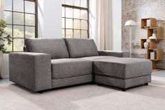 Großes Sofa LOFT 210cm grau Vogue Velours Samt 3-Sitzer Couch Taschenfederkern