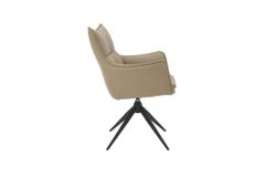 Drehbarer Design Stuhl VOGUE taupe Kunstleder Metall 360° mit Armlehne