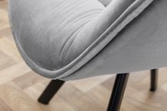 Design Stuhl THE DUTCH COMFORT grau Samt Retro Stil mit Armlehnen