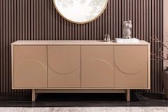 Design Sideboard SAVOY 180cm grau beige greige Travertin Keramik Stauraum 3D-Front