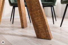 Runder Esstisch ART WOOD 120cm braun honey finish Mangoholz massiv