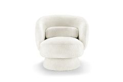 Drehbarer Design Sessel BOSSA NOVA beige Bouclé