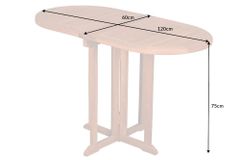 Massiver Balkontisch EMPIRE TEAK 120cm natur Teakholz klappbar Gartentisch Outdoor