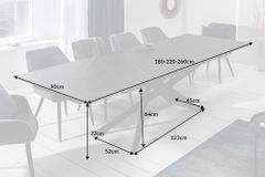 Ausziehbarer Esstisch EUPHORIA 180-220-260cm Graphit Keramik made in Italy