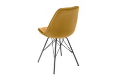 Design Stuhl SCANDINAVIA MEISTERSTÜCK senfgelb Samt schwarze Metallbeine