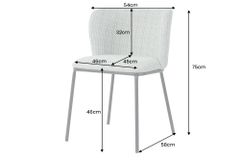 Design Stuhl LYON grün-rosa kariert Bouclé schwarze Metallbeine