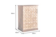 Design Barschrank BODEGA 90cm natur Pinienholz Weinregal Glashalter Schubladen