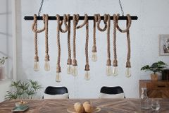 Maritime Hängeleuchte SEVEN SEAS II 120cm Seil Lampe mit 10 Leuchten