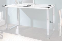 Moderner Schreibtisch WHITE DESK 120cm weiß Hochglanz Bürotisch