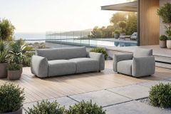 In- und Outdoor Sofa SEAHAWK 205cm anthrazit Aluminium Olefin wetterfest 2-Sitzer Couch
