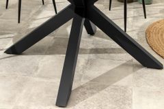 Runder In- und Outdoor Esstisch GALAXY 120cm graphit Keramik anthrazit Aluminium Gartentisch