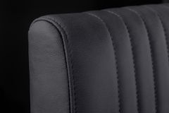 Moderner Freischwinger Stuhl BIG ASTON Echtleder schwarz Taschenfederkern Metall