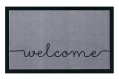 Strapazierfähige Fußmatte CLEAN WELCOME 75x45cm grau Fußabtreter Modern Design