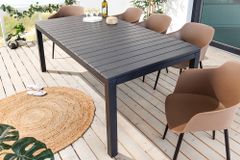 Ausziehbarer Gartentisch DESIGNO 200-250-300cm grau Aluminium In- und Outdoor Esstisch