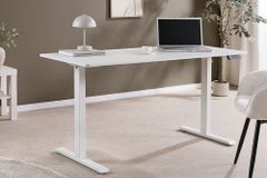 Höhenverstellbarer Schreibtisch WHITE DESK 140cm weiß Metallgestell Bürotisch