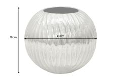 Handgefertigte Deko-Vase ELEGANCE 25cm silber Hammerschlag Design