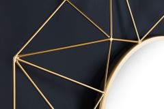 Handgearbeiteter Spiegel DIAMOND L 80cm gold aus Eisen im Retro Design