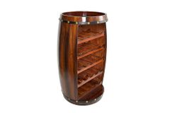 Massives Weinregal BODEGA 80cm coffee braun Pinie Fass-Bartisch für 23 Flaschen
