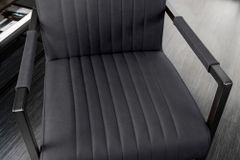 Moderner Freischwinger Stuhl BIG ASTON Echtleder schwarz Taschenfederkern Metall