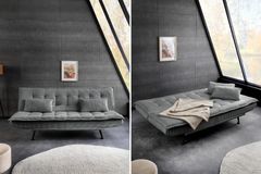 Modernes Schlafsofa JAZZ 190cm grau Cord 3-Sitzer Couch