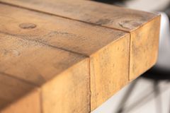 Massiver Esstisch FINCA 200cm vintage braun Pinienholz Industrial Design 8cm Tischplatte