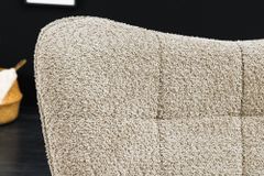 Moderner Sessel SCANDINAVIA champagner greige Bouclé mit Armlehnen