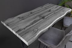 Industrial Bartisch WILD 120cm grau Wildeichen-Design schwarz Metall X-Gestell