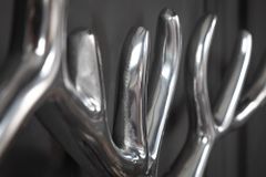 Moderne Wanddekoration VEADO 100cm silber Hirschgeweih