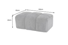 Moderner Hocker CLOUD 100cm grau Vogue Samtstoff Federkern Fußhocker Sitzhocker